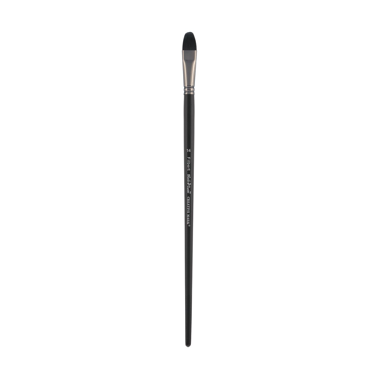 Black Swan Synthetic Red Sable Paint Brushes - Filbert Size # 14 - Professional Quality Long Handle Paint Brushes for Oil, Heavy Body Media and Acrylic - Artists of All Levels